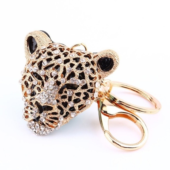 Rhinestone Panther Key Ring - Picture 4 of 6